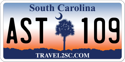 SC license plate AST109