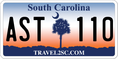 SC license plate AST110