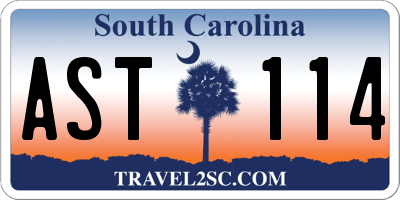 SC license plate AST114
