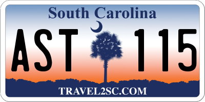 SC license plate AST115