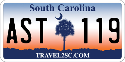 SC license plate AST119