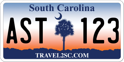 SC license plate AST123