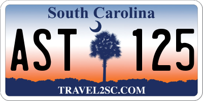 SC license plate AST125
