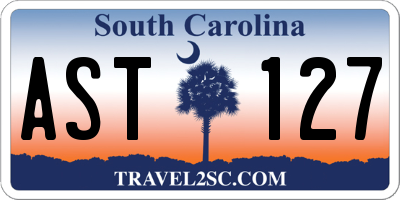 SC license plate AST127