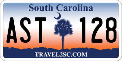 SC license plate AST128