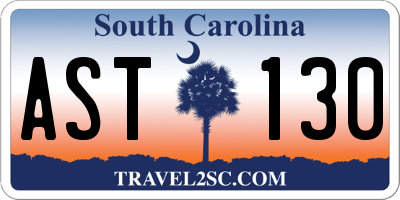 SC license plate AST130