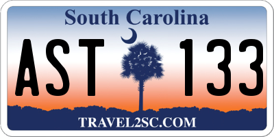 SC license plate AST133