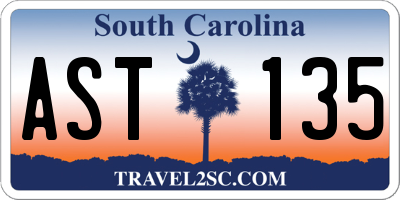 SC license plate AST135