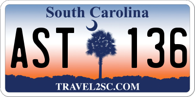 SC license plate AST136