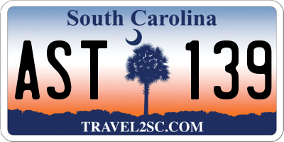 SC license plate AST139