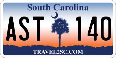 SC license plate AST140