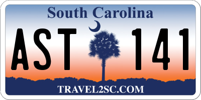 SC license plate AST141