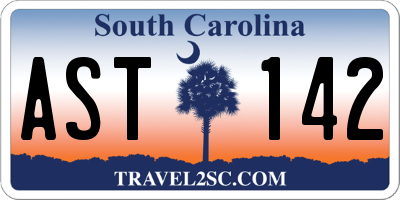 SC license plate AST142