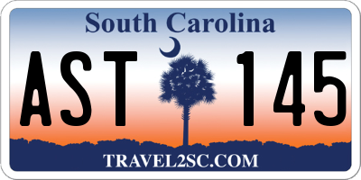 SC license plate AST145