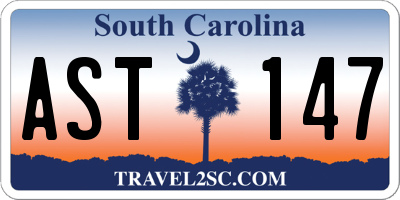 SC license plate AST147