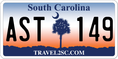 SC license plate AST149