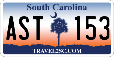 SC license plate AST153