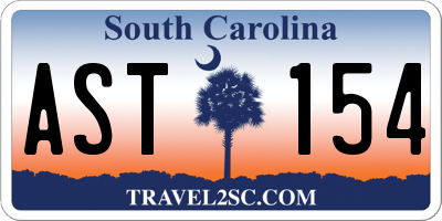 SC license plate AST154