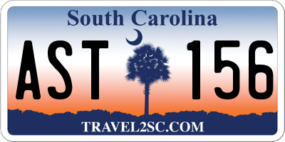 SC license plate AST156