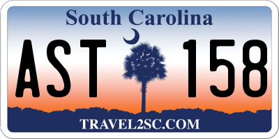 SC license plate AST158