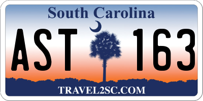 SC license plate AST163