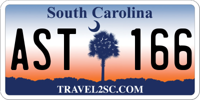 SC license plate AST166