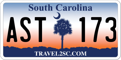 SC license plate AST173