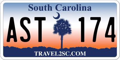 SC license plate AST174