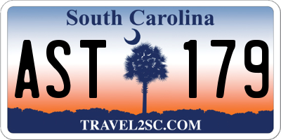 SC license plate AST179