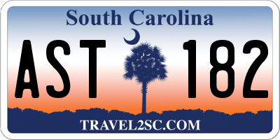SC license plate AST182