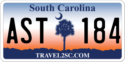 SC license plate AST184