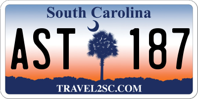 SC license plate AST187