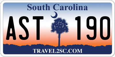 SC license plate AST190