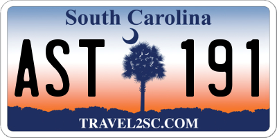 SC license plate AST191