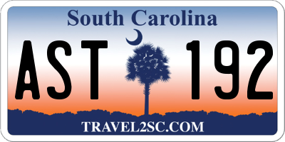 SC license plate AST192