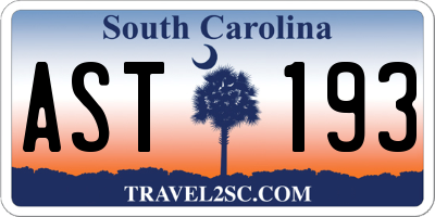 SC license plate AST193