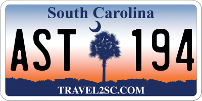 SC license plate AST194