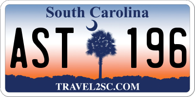 SC license plate AST196