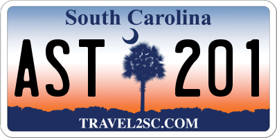 SC license plate AST201