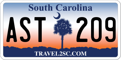 SC license plate AST209