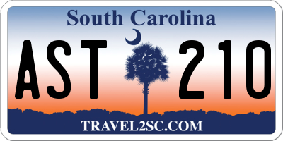 SC license plate AST210
