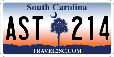 SC license plate AST214