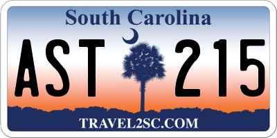 SC license plate AST215