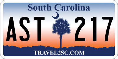 SC license plate AST217