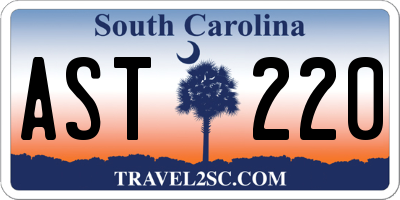 SC license plate AST220