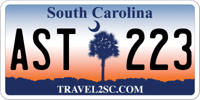 SC license plate AST223