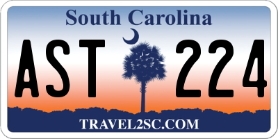 SC license plate AST224