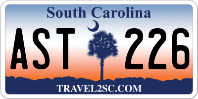 SC license plate AST226