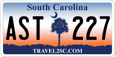 SC license plate AST227
