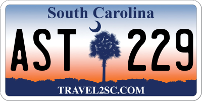 SC license plate AST229